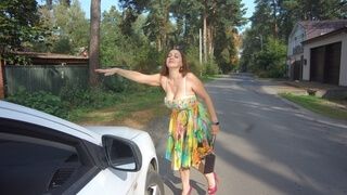 alina tumanova/ deepthroat in taxi/ beautiful woman's reaction to harassment